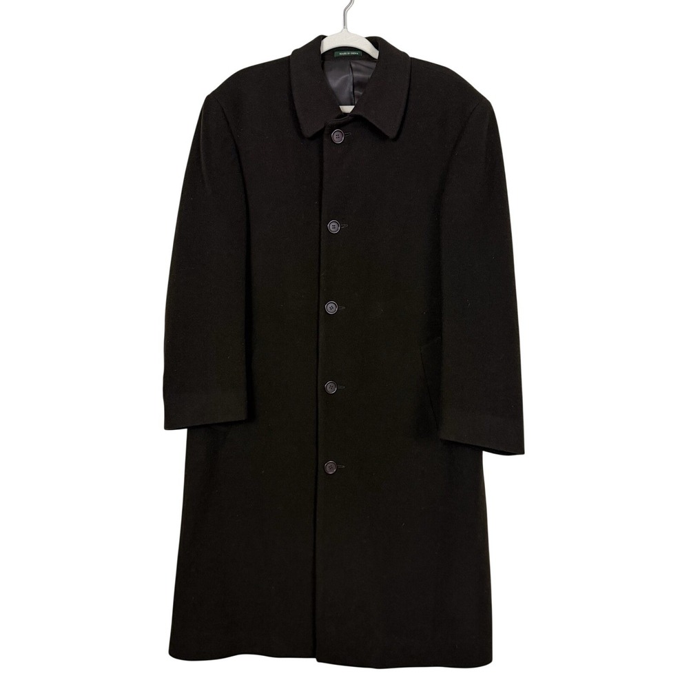 Lauren Ralph Lauren Cashmere Wool Brown Overcoat Sz 40R Soft Top Classic Preppy